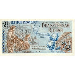 1961 - Indonesia PIC 79 2 1/2 Rupees banknote UNC