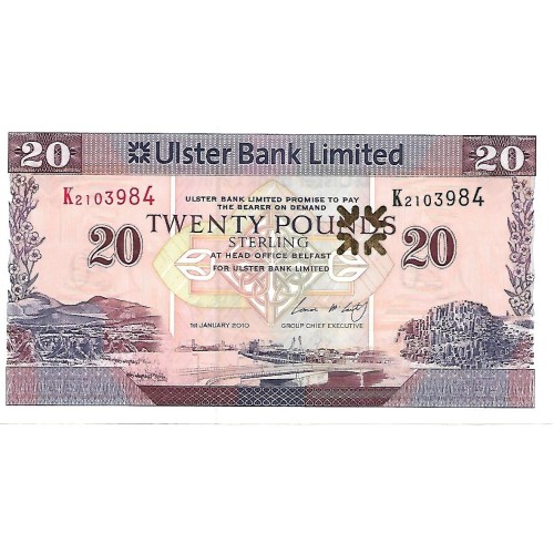 2010 - Irlanda del Norte PIC 342a billete de 20 Libras S/C