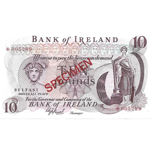 1971/7 - Irland Northen PIC 63bs 10 Pounds UNC