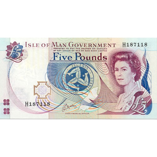 ND - Isle of Man PIC 41b 5 Pounds S6 UNC