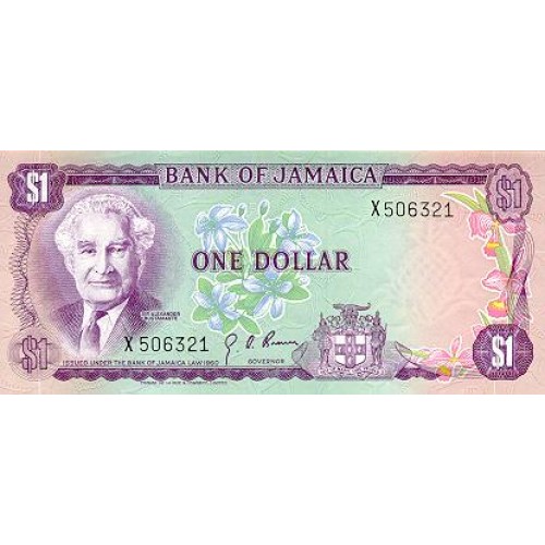 1970 - Jamaica PIC 54 1 Dollar banknote S4 UNC