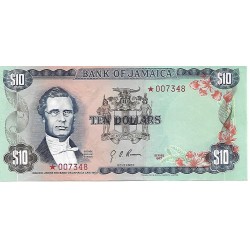 1970 - Jamaica PIC 57 10 Dollars banknote S4 UNC