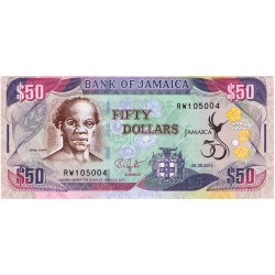2012 - Jamaica  P89 billete de 50 Dólares