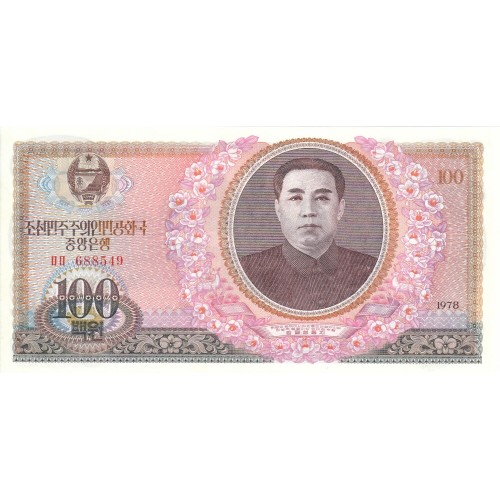 1978 -  Corea del Norte pic 22a  billete de 100 won
