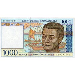 1994 - Madagascar PIC 76a 1000 Francs banknote UNC