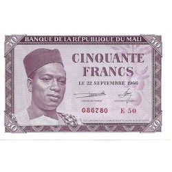 1960 - Mali PIC 1 50 Francs banknote UNC