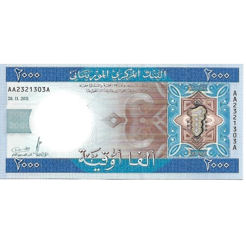 2011 - Mauritania PIC 20 2000 Ouguiya banknote UNC