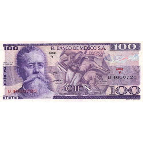 1974 - México P66a billete de 100 Pesos