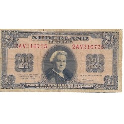 1945 - Holanda PIC 71 billete de 2 1/2 Gulden BC