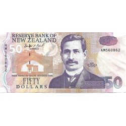 1992 - New Zealand PIC 180a 50 Dollars banknote XF