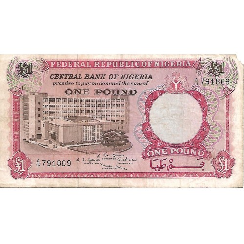 1967 - Nigeria PIC 8 billete de 1 Libra BC