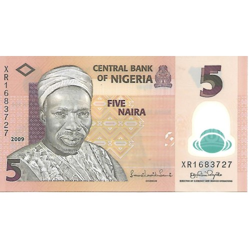 2009 - Nigeria PIC 38 billete de 5 Naira S/C