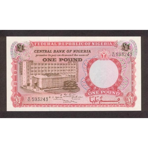 1967 - Nigeria pic 8 billete de 1 Libra