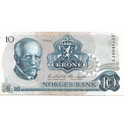 1984 - Norway PIC 36c 10 Kroner banknote VF