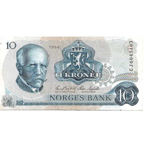 1984 - Noruega PIC 36c billete de 10 Coronas MBC