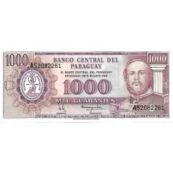 2001/2 - Paraguay 1.000 Guaranies banknote PIC 213 UNC