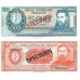 1979 - Paraguay LOT PIC CS1 10 to 10.000 Guaranies banknotes SPECIMEN (5 banknotes) UNC