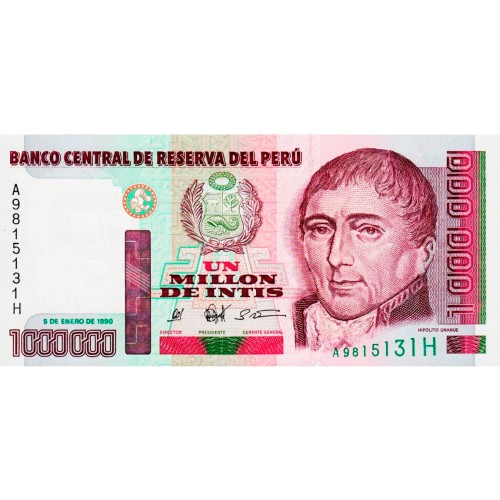 1990 - Peru PIC 148 1 million Intis banknote UNC