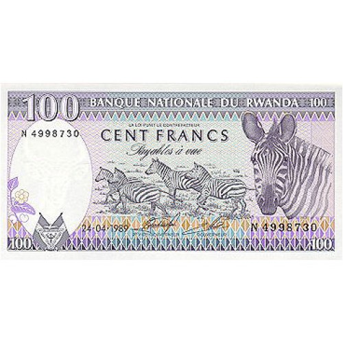 1989 - Ruanda PIC 19a billete de 100 Francos S/C