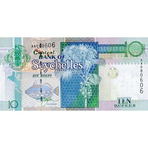 2008 - Seychelles 10 Rupias banknote PIC 36a UNC