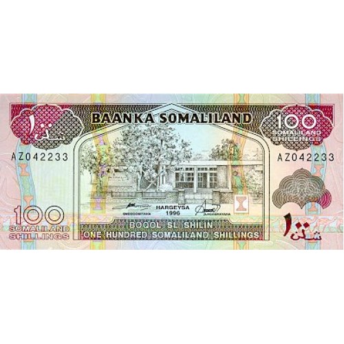 1996 - Somalilandia PIC 5b billete de 100 Shillings S/C