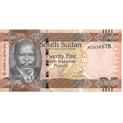 2011 - Sudan del Sur PIC 8 billete de 25 Libras S/C