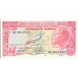 1977 - Santo Tomé y Príncipe PIC 52a billete de 50 Dobras S/C