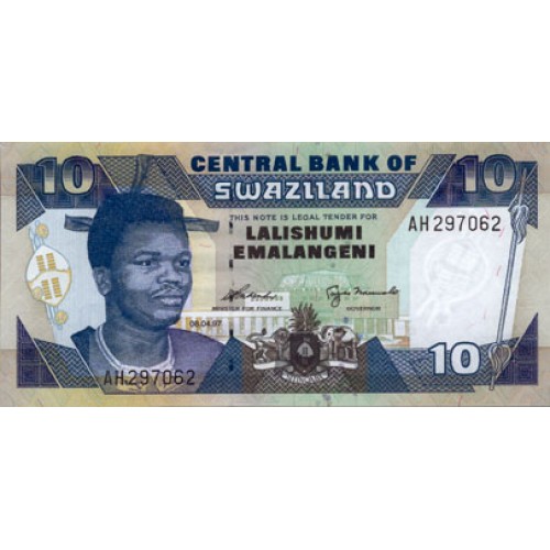 1998 - Swaziland 10 Emalageni banknote PIC 24c UNC