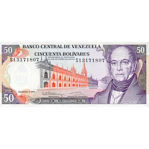 1990 - Venezuela P65c 50 Bolivares banknote UNC