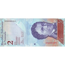 2007 - Venezuela P88a 2 Bolivares banknote UNC