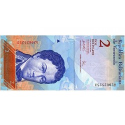 2014 - Venezuela P88g 2 Bolivares banknote UNC