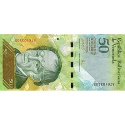 2011 - Venezuela P92e billete de 50 Bolívares S/C