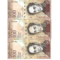 2012 - Venezuela P93e billete de 100 Bolívares MBC