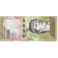 2016 - Venezuela P96 2000 Bolivares banknote UNC