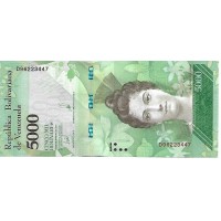 2017 - Venezuela P97c 5000 Bolivares banknote UNC