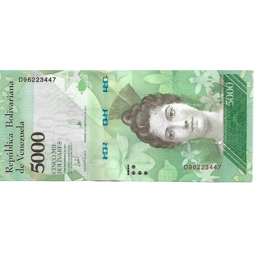 2017 - Venezuela P97c billete de 5000 Bolívares S/C