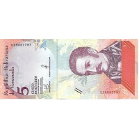2018 - Venezuela P102 billete de 5 Bolívares S/C
