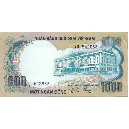 1972 - Vietnam South 1000 Dong banknote PIC 34 XF