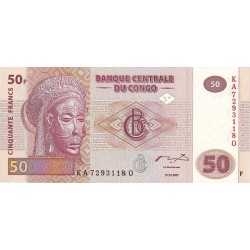 2007 - Congo Republica Democratica PIC 97 billete de 50 Francos