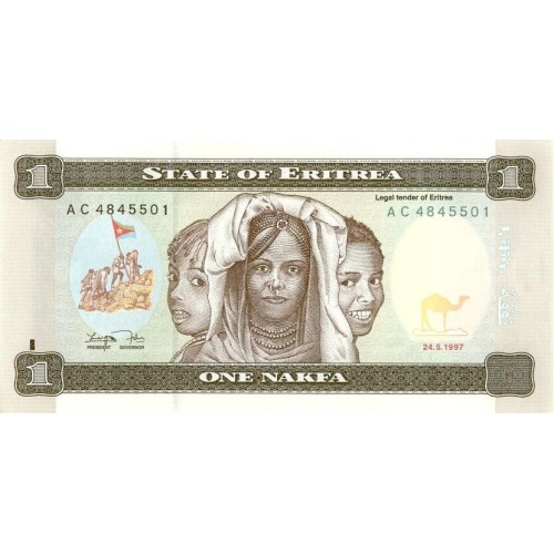 1997 -  Eritrea PIC 1 1 Nakfa banknote UNC