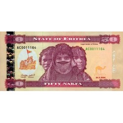 2004  - Eritrea PIC 7 billete de 50 Nakfa S/C